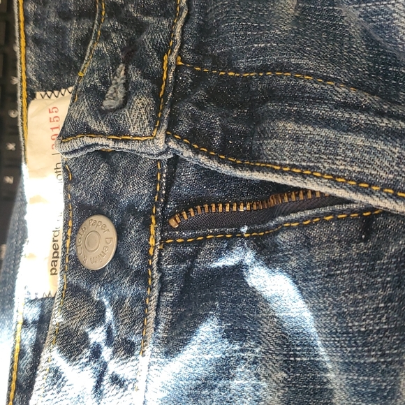 Paper demin and cloth denim skirt with front slit - Picture 4 of 6